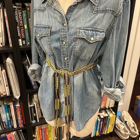 Silky macrame belt- boho chic 70s! - Picture 6 of 9